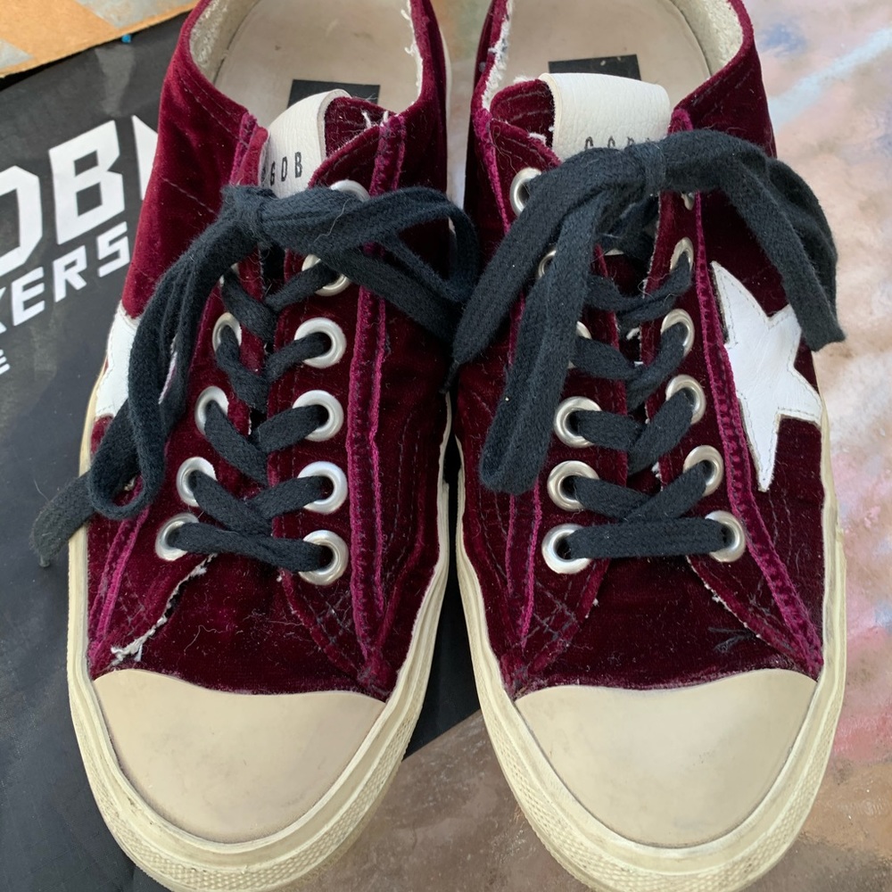 Golden Goose Red Velvet Deluxe Sneakers size 7 US